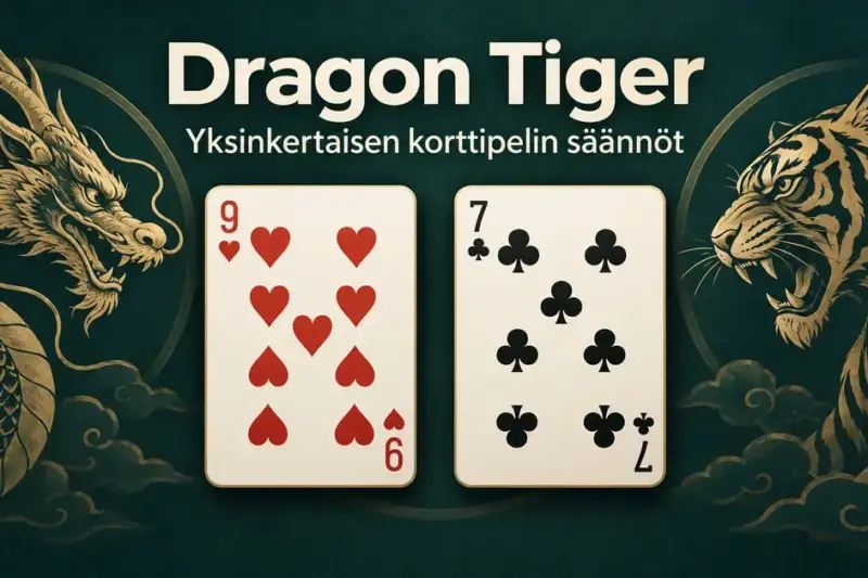 Dragon Tiger -pelin kuvituksessa herttayhdeksikkö ja ristiseiska ovat kultaisen lohikäärmeen ja tiikerin välissä tummanvihreällä taustalla.